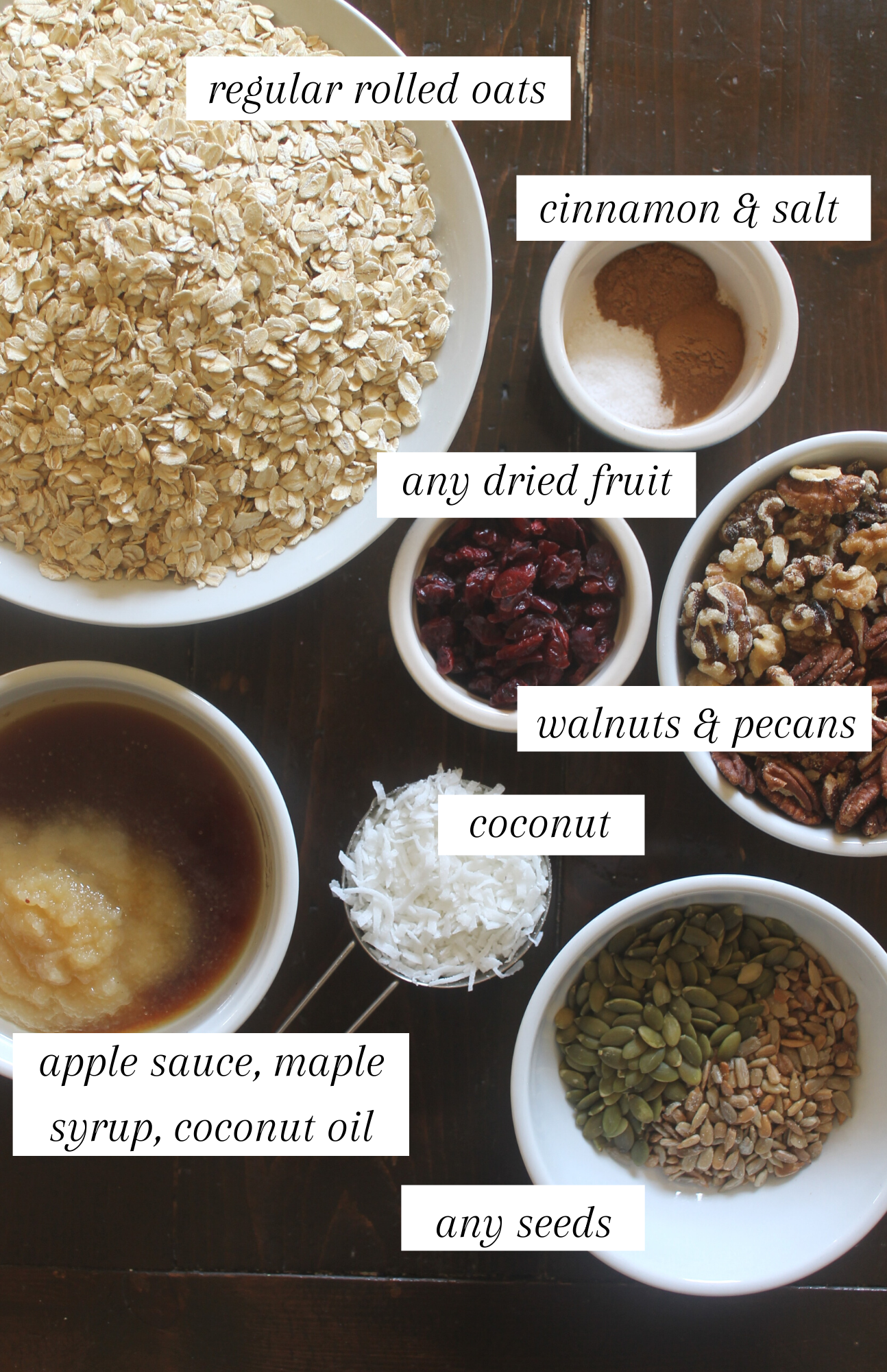Apple Pecan Granola Ingredients