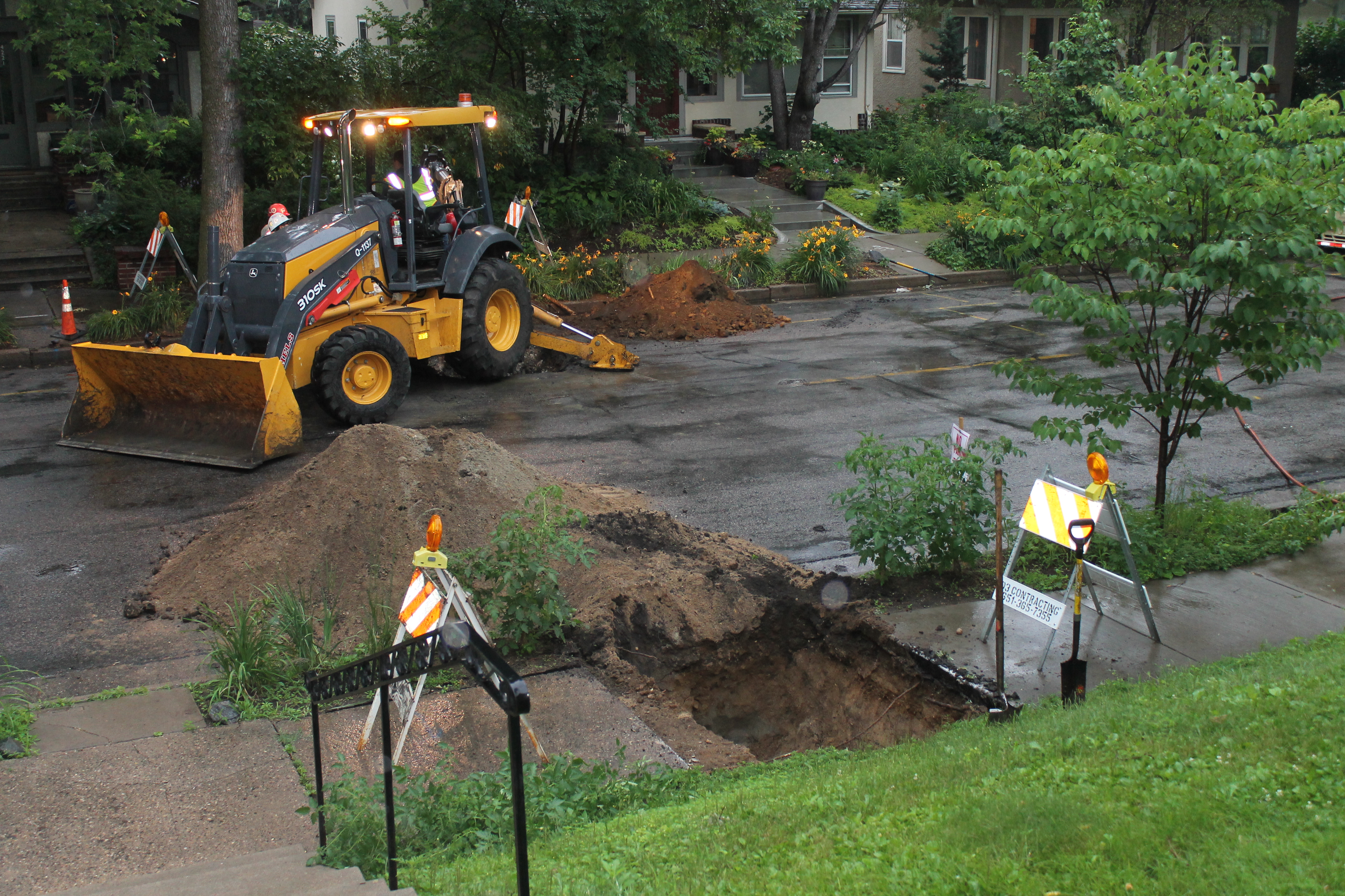 Boulevard tomato garden problem, the city doing construction on the sidewalk.