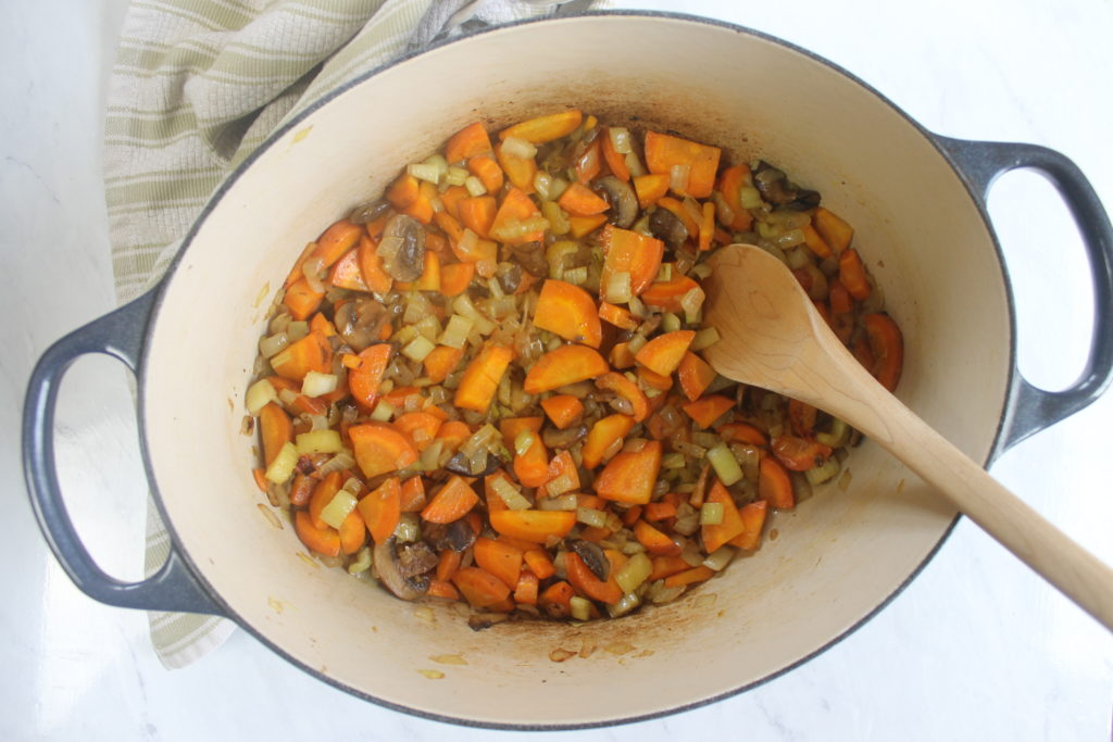 Chicken Wild Rice Soup Saute Veggies