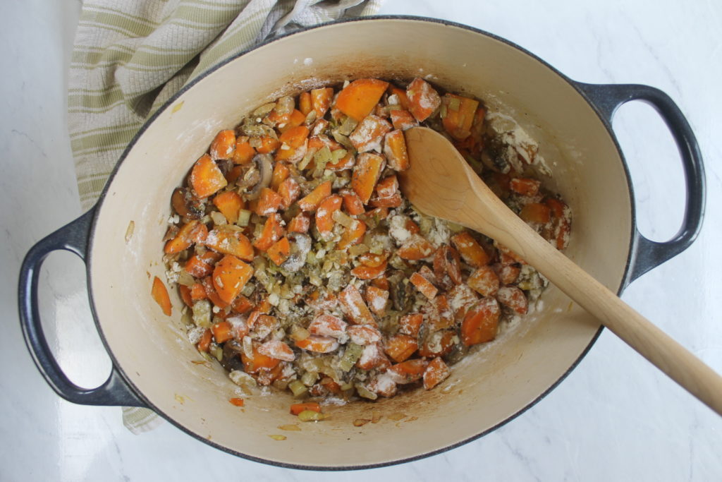 Chicken Wild Rice Soup Saute Veggies