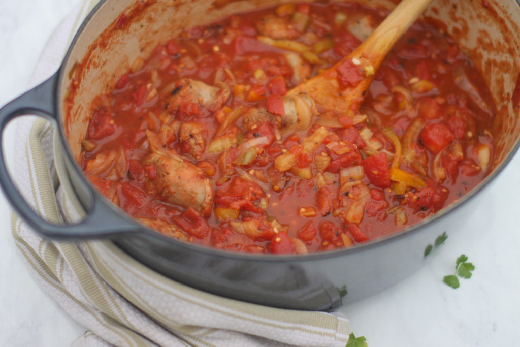 Fennel, onion, sausage and peppers pasta sauce.