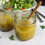 Easy vinaigrette salad dressing made in a jar.