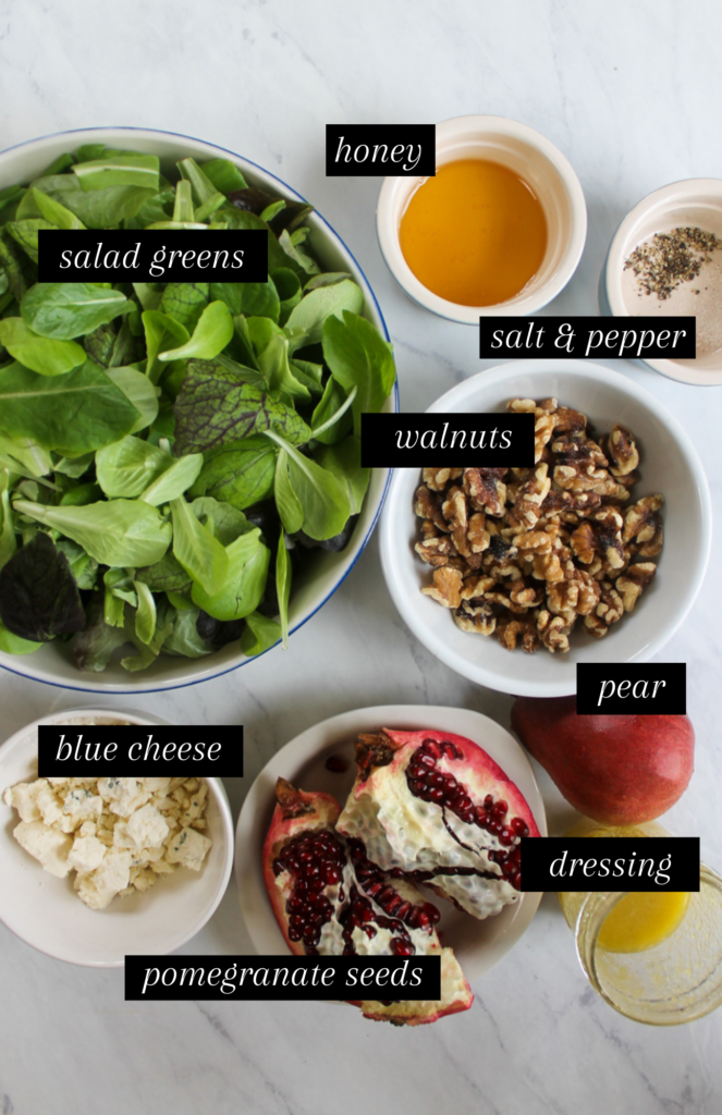 Honey Walnut Pear Salad Ingredients