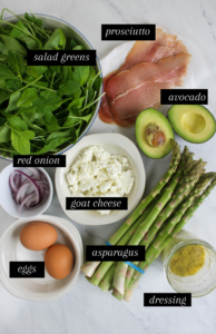 Spring Asparagus Salad Ingredients.