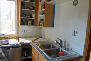 Kitchen remodeling during the process, a big mess!