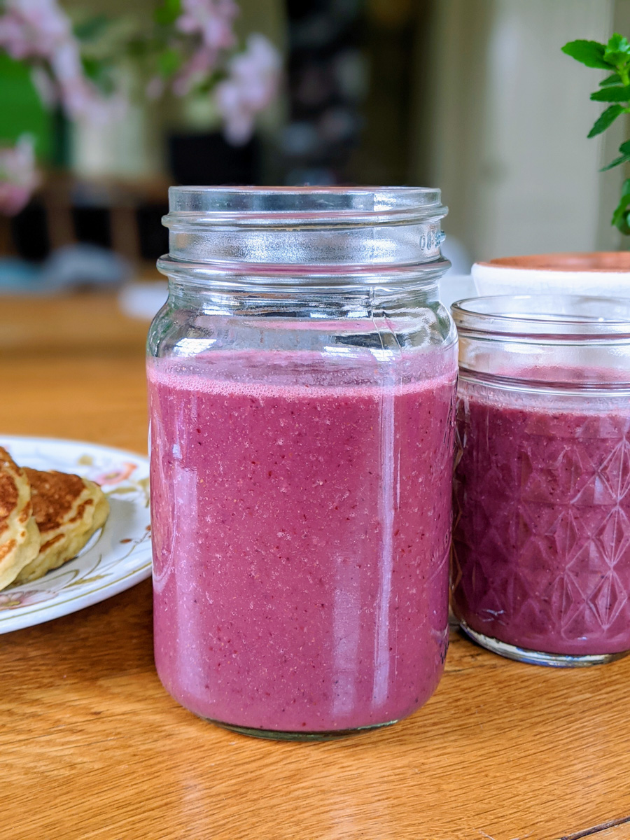 Smoothies in mason jars.