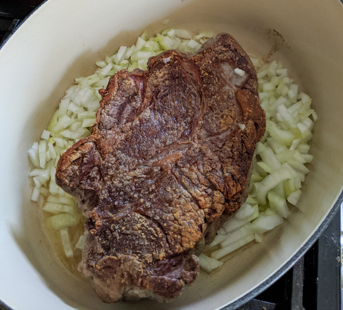 Beef Roast seared with onions