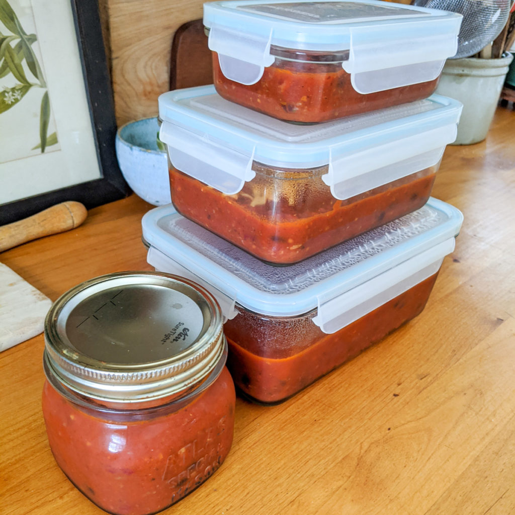 Veggie Beef Chili Storage