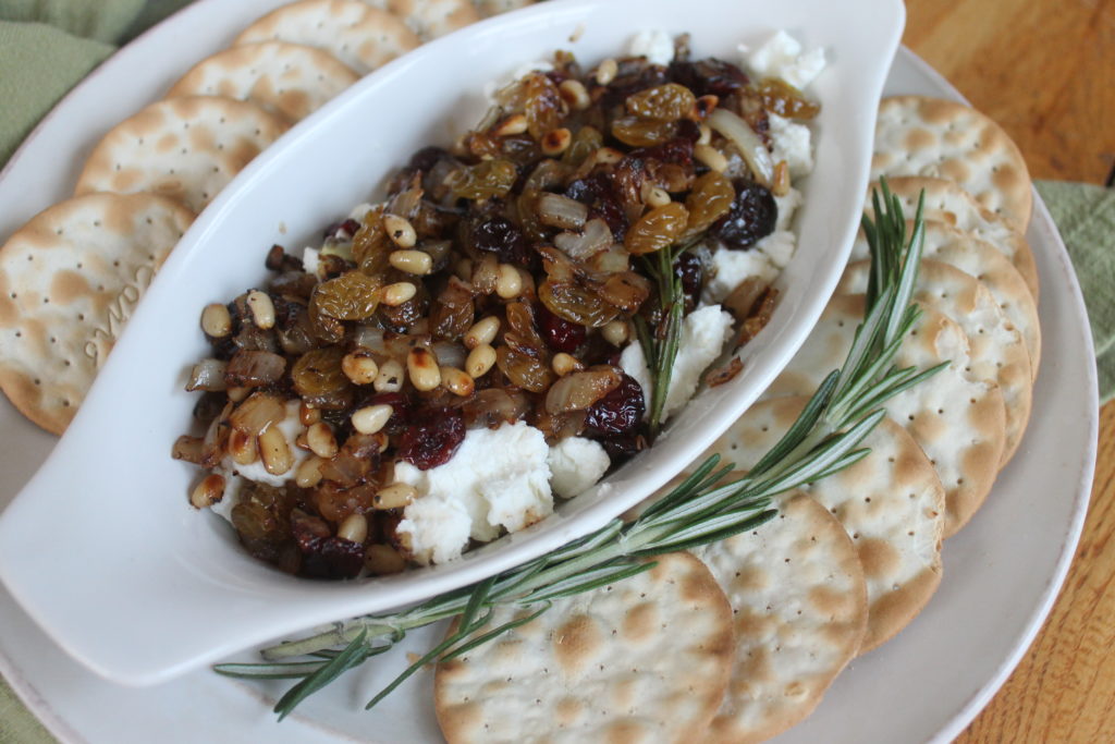 Raisin Pine Nut Goat Cheese Appetizer