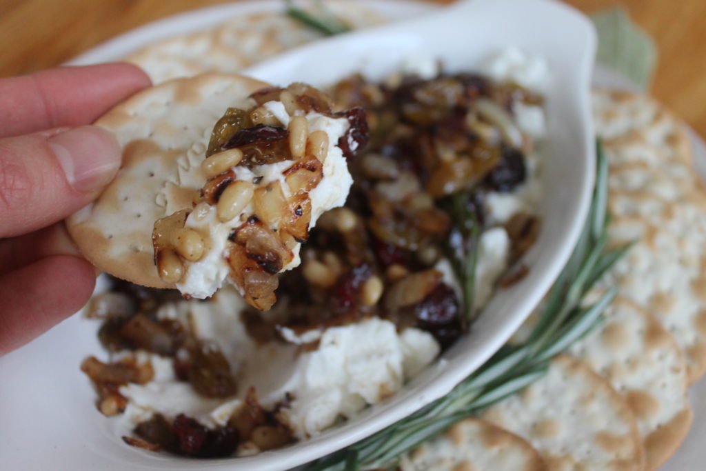Raisin Pine Nut Goat Cheese Appetizer