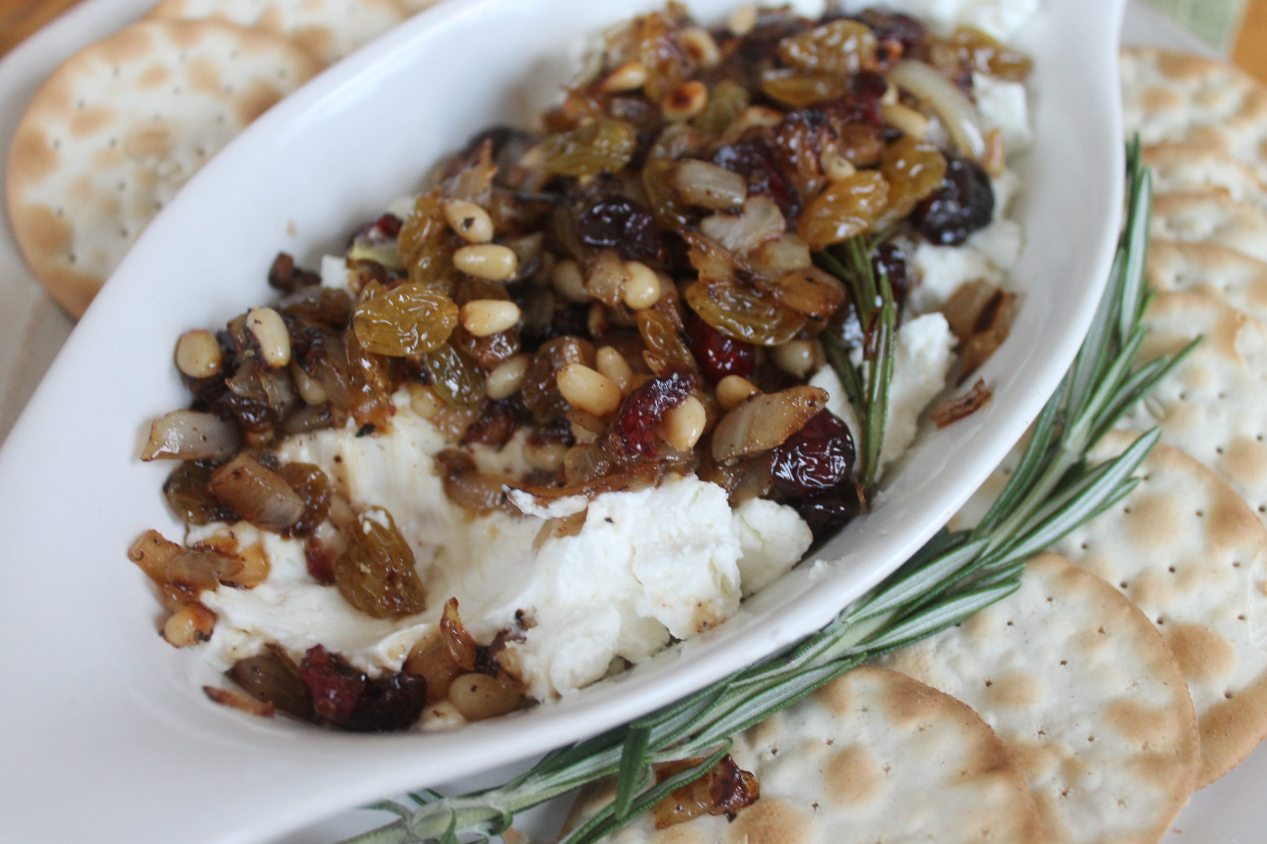 Raisin Pine Nut Goat Cheese Appetizer