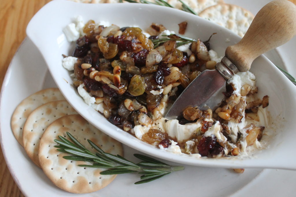 Raisin Pine Nut Goat Cheese Appetizer