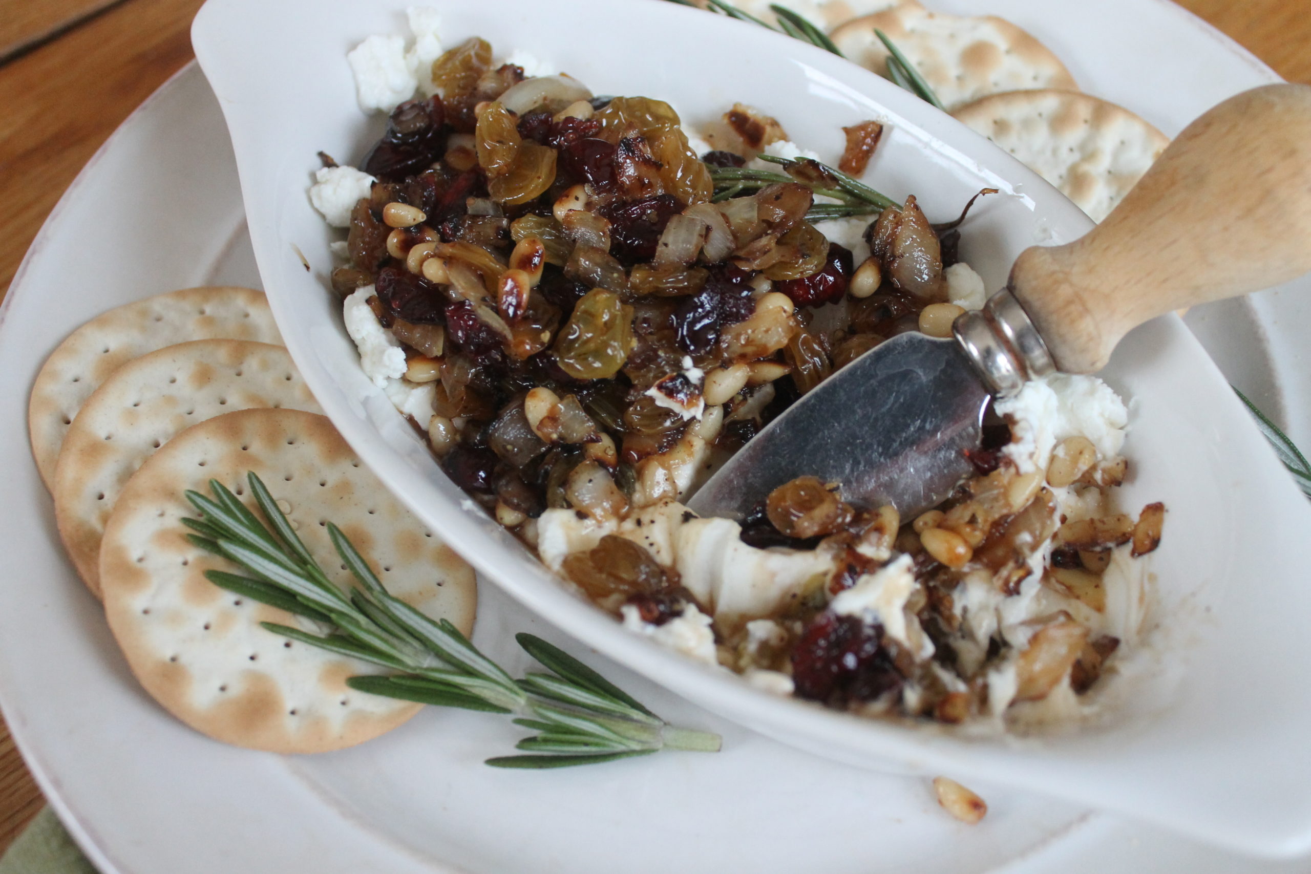 Raisin Pine Nut Goat Cheese Appetizer