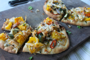 veggie lovers pizza with naan bread
