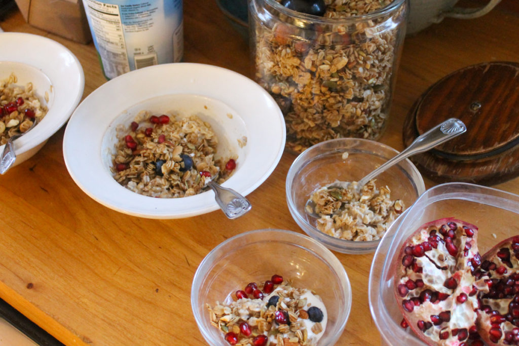 Granola with yogurt and berries