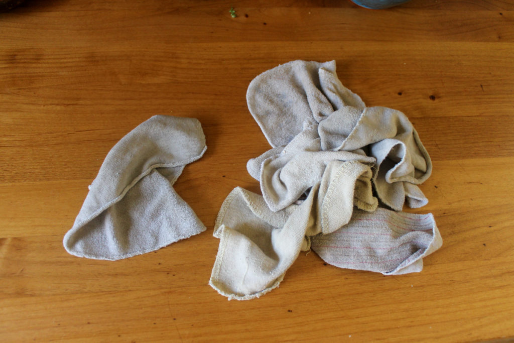 Reusable rags to replace paper towels.