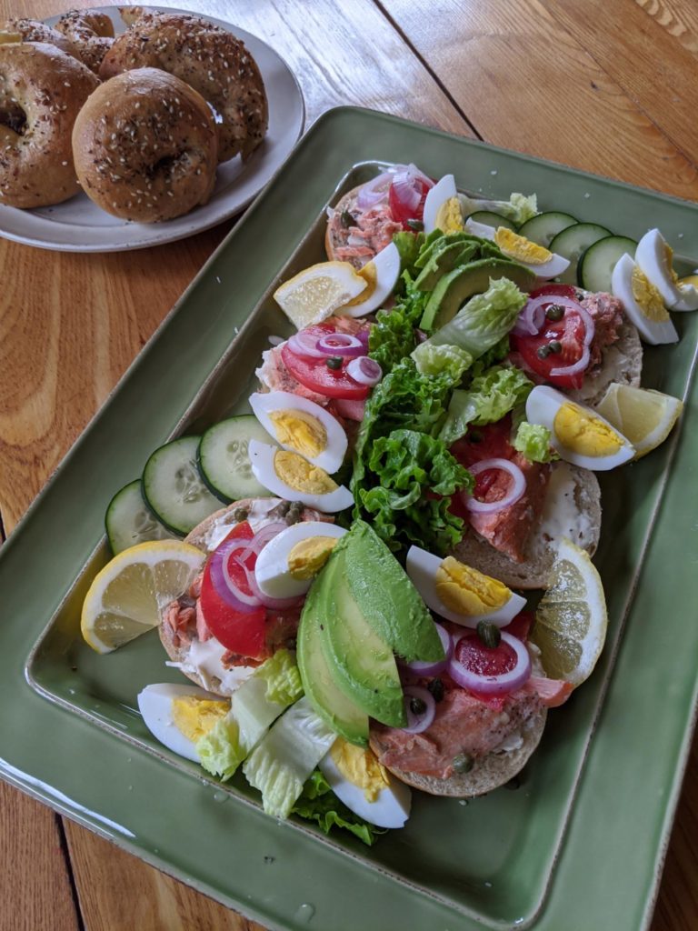 Salmon Bagels with Avocado Salmon Bagels with Avocado