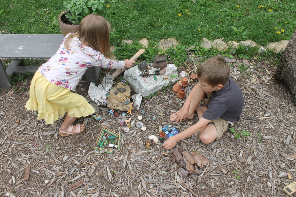 kids veggie garden, building a fairy garden