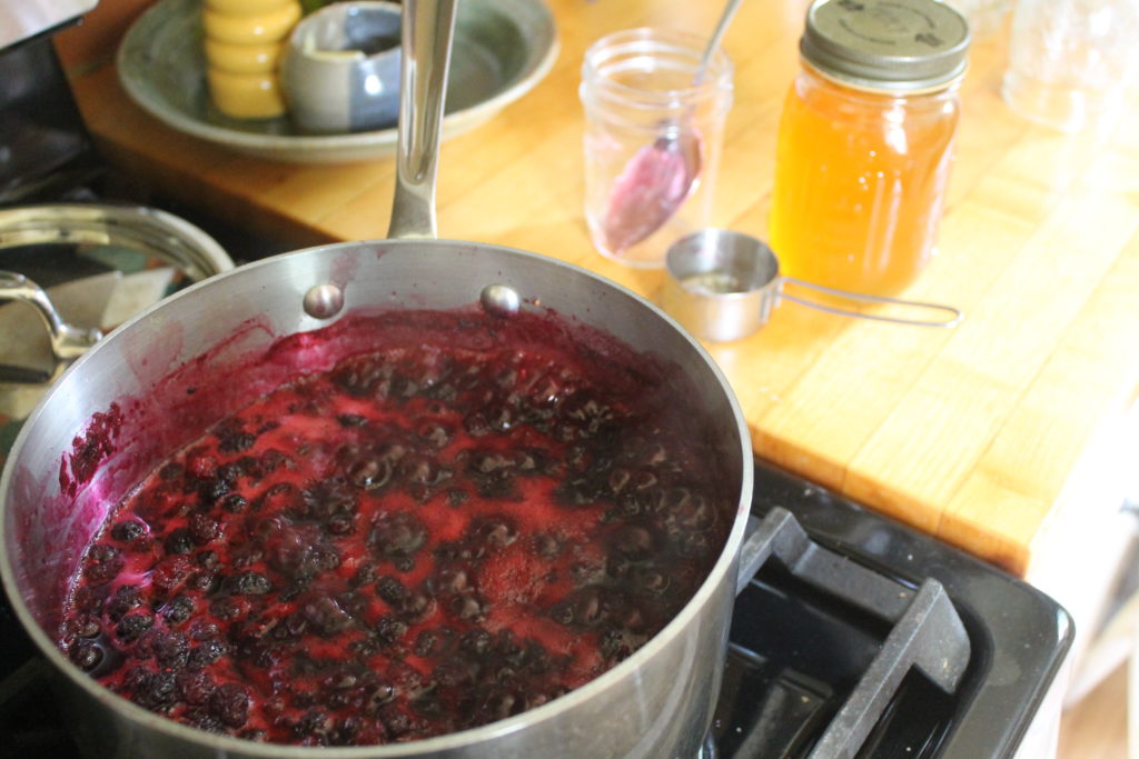 Mulberry Freezer Jam Simmering Mulberry Freezer Jam Simmering