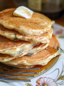 Protein Pancakes with butter and maple syrup