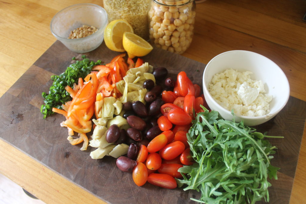 Mediterranean Orzo Salad Ingredients