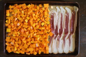 Butternut Squash and Bacon to roast