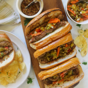 Grilled Italian Sausage with Giardiniera