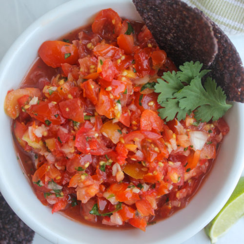 Cherry Tomato Pico de Gallo for the Freezer