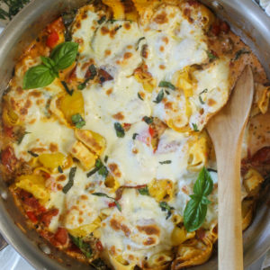 One Pot Baked Tortellini with Italian Sausage