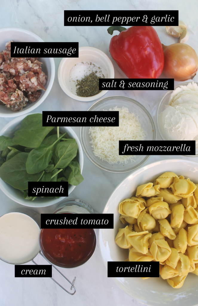 Baked Tortellini Ingredients