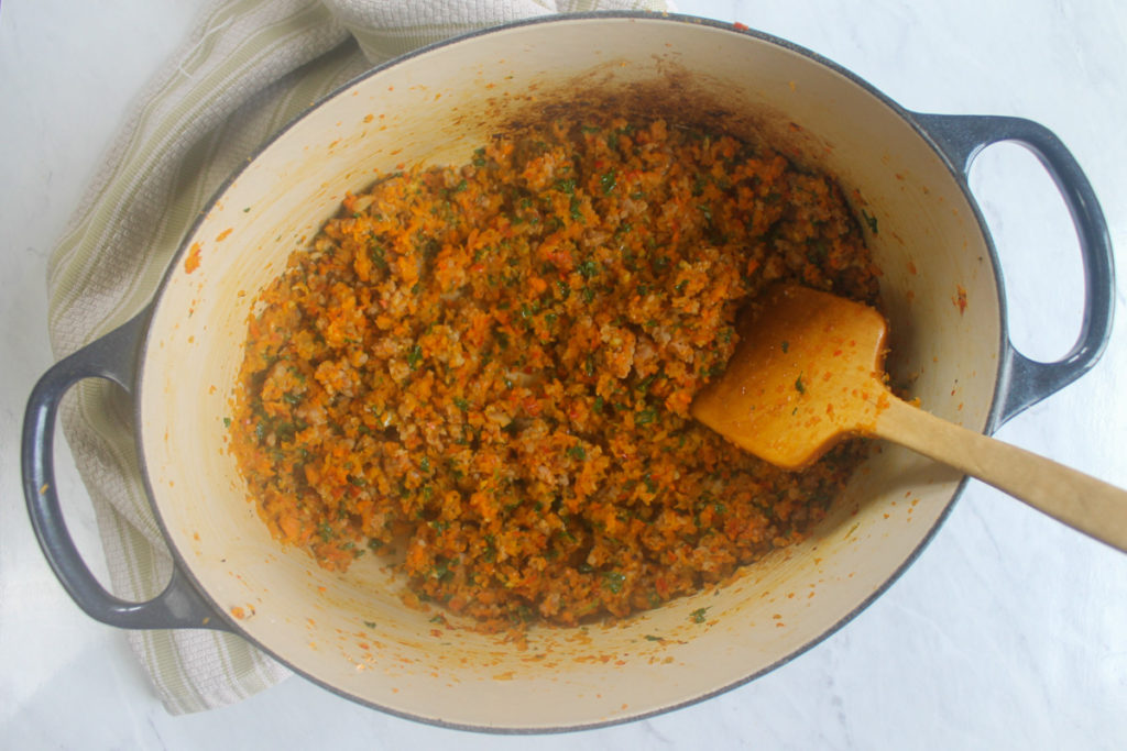 Italian Sausage Cooking with Vegetables