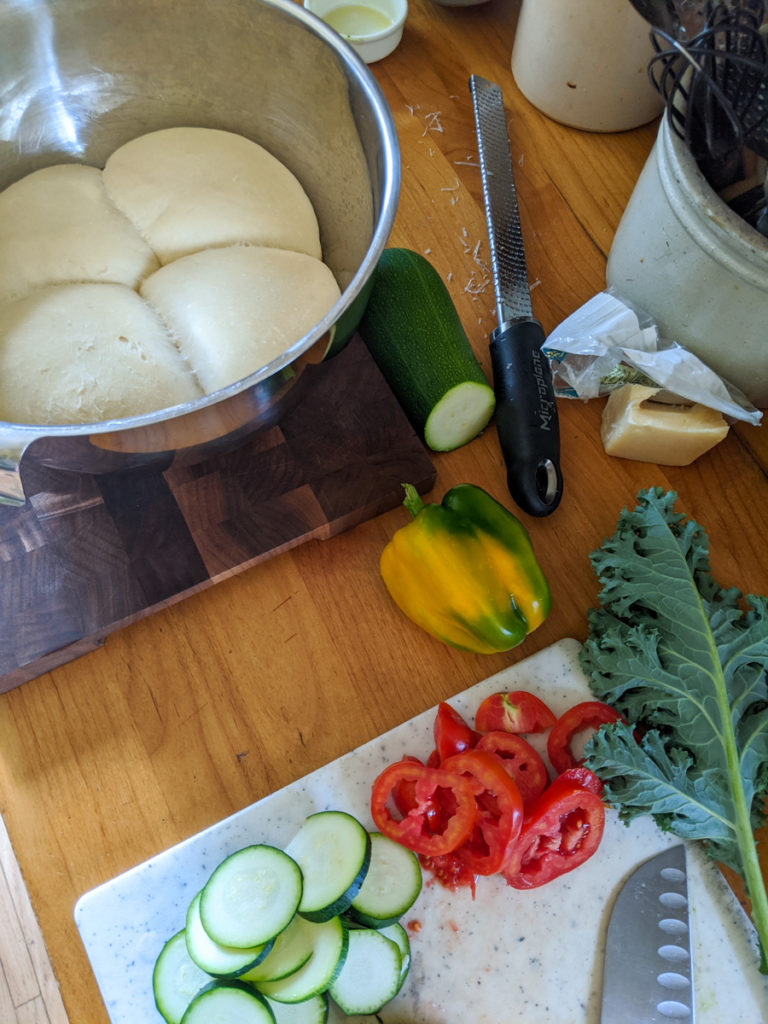 Pizza dough ready to be rolled
