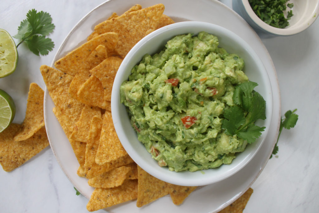 Guacamole with tortilla chips