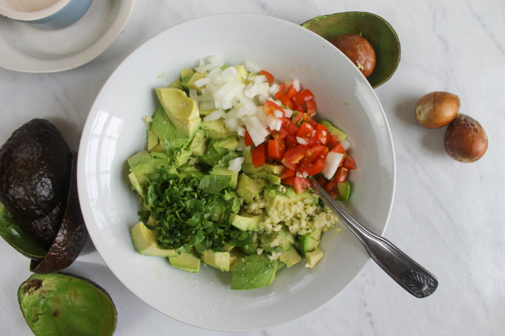 Guacamole Instructions, add all ingredients to a bowl