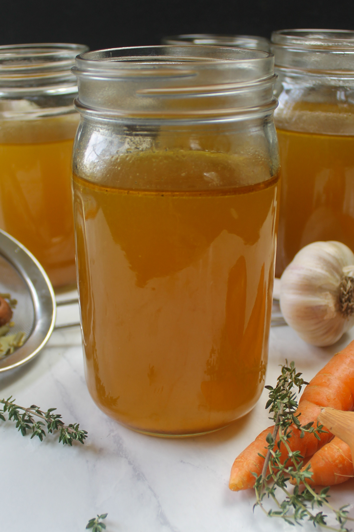 Bone broth jars for the freezer.