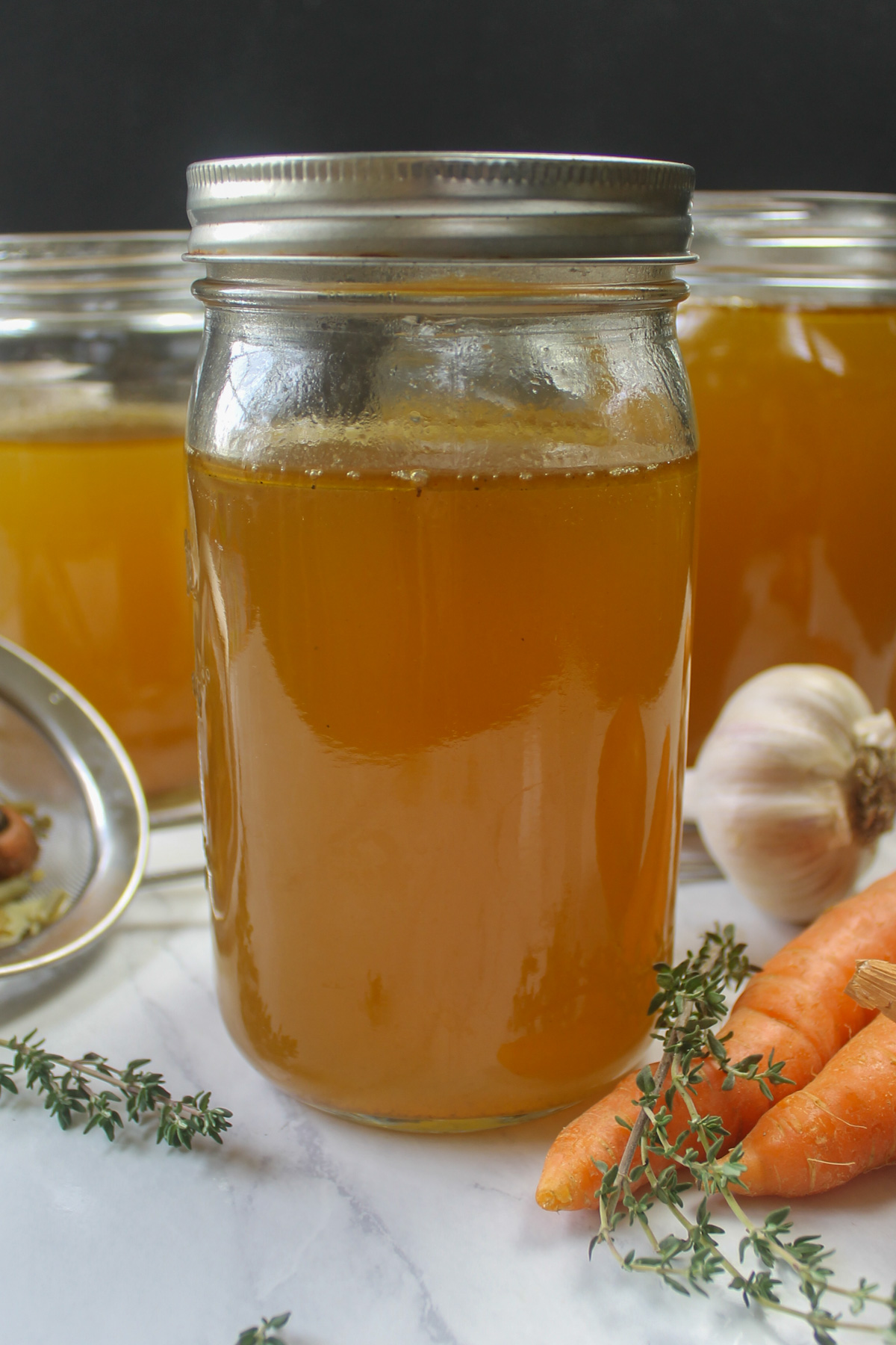 Homemade veggie chicken stock for the freezer.