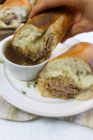 Easy French Dip Sandwiches with Deli Roast Beef - Sungrown Kitchen