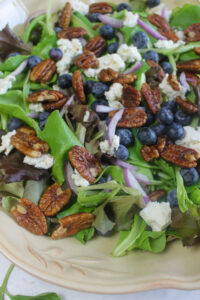 Blueberry Salad with Balsamic and candied pecans.