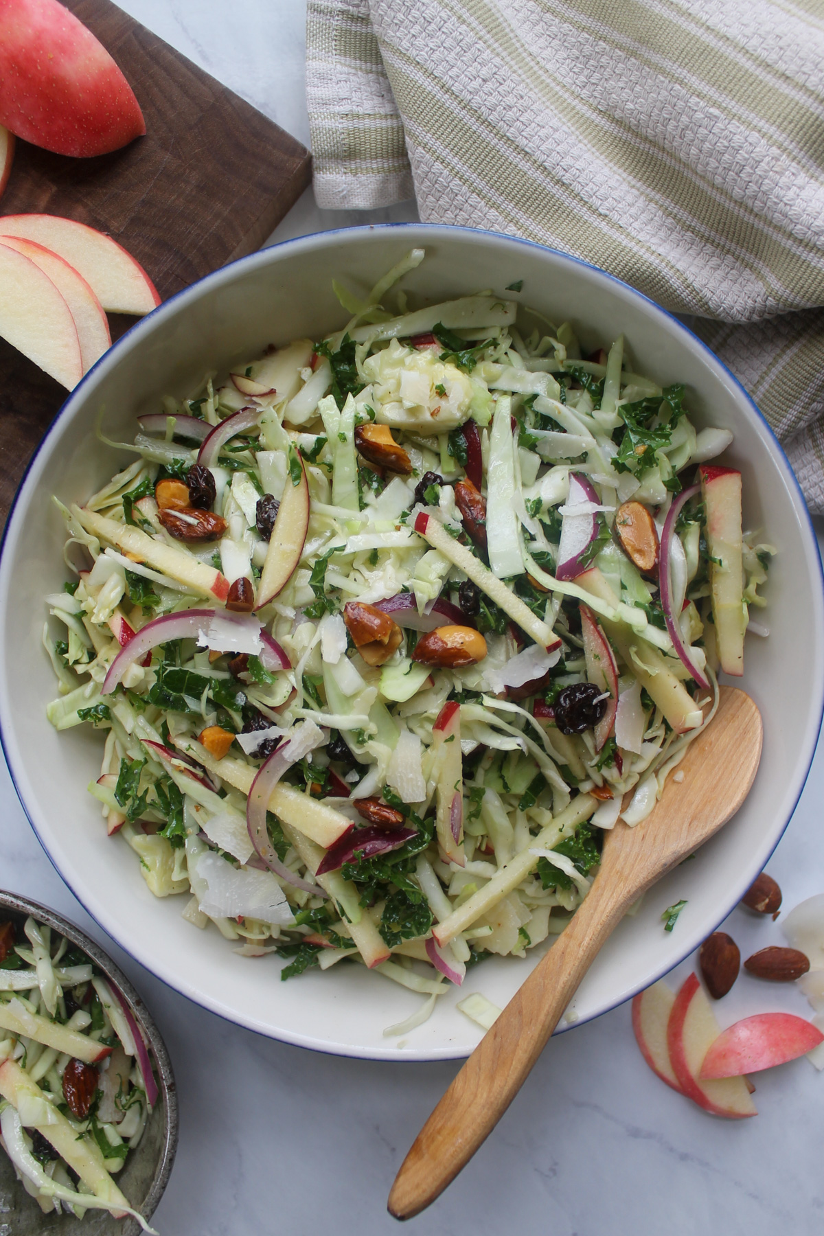 Kale salad with apple cider vinaigrette.