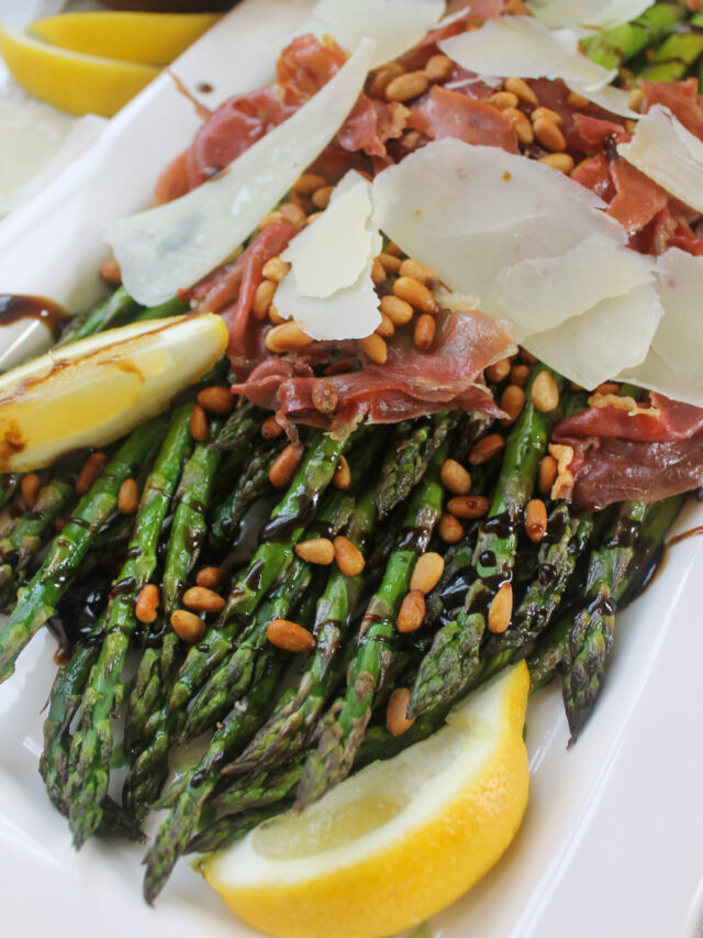 Balsamic Glazed Asparagus with Crispy Prosciutto