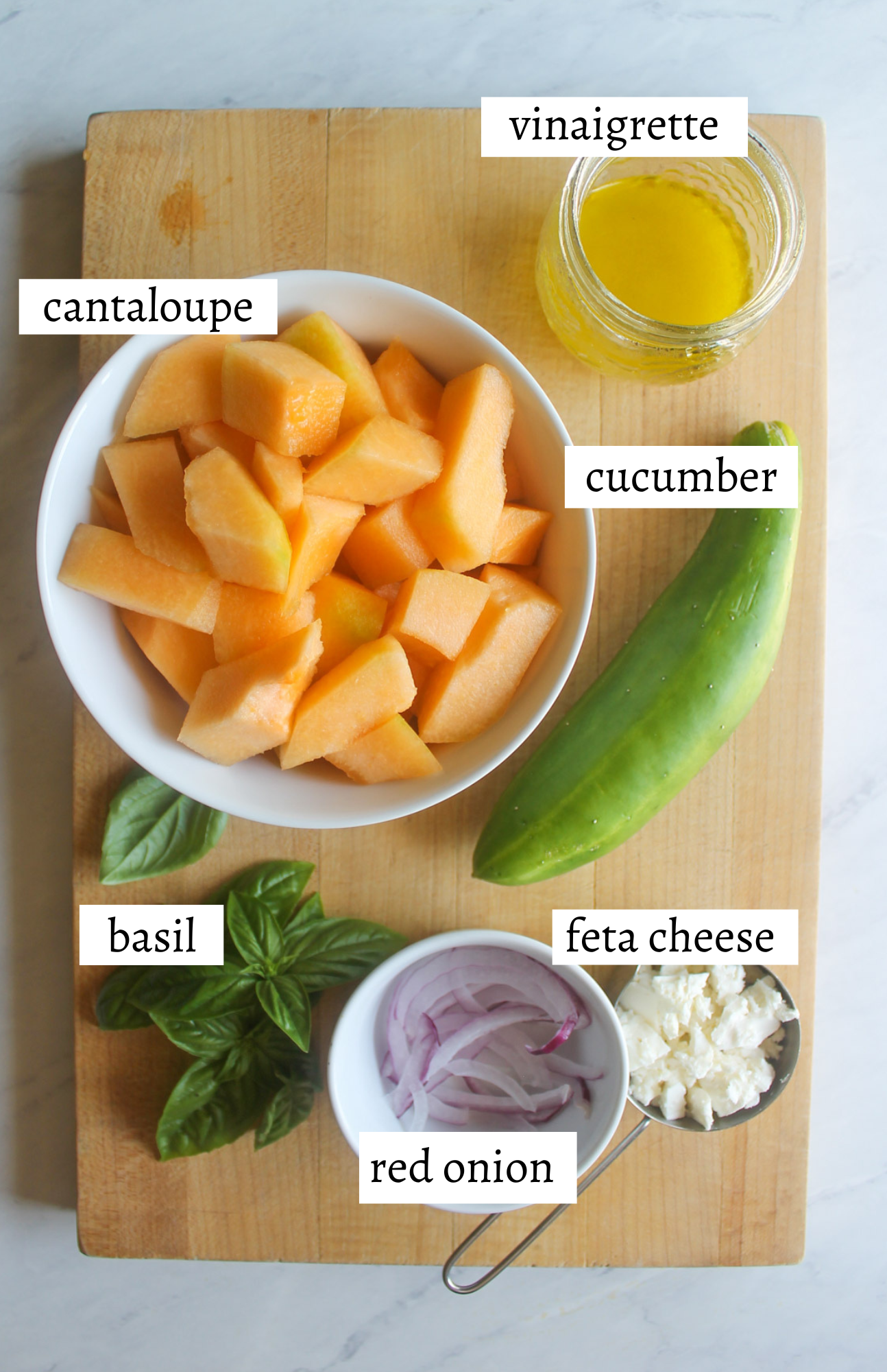 Cucumber Melon Salad - Summer Cucumber Salad with Cantaloupe