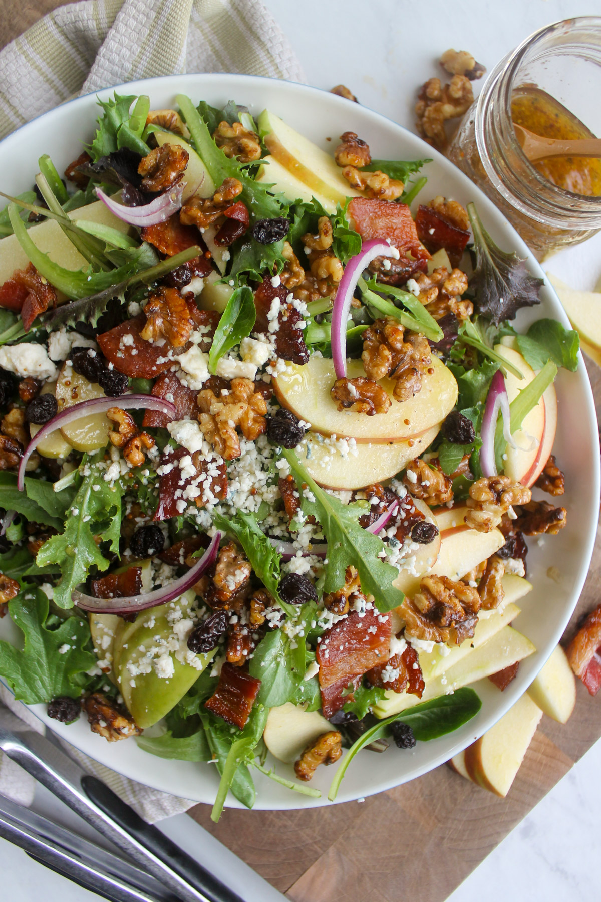 Apple Walnut Blue Cheese Salad on a large platter.