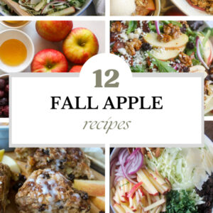 Apple recipes including scones, salads and desserts.