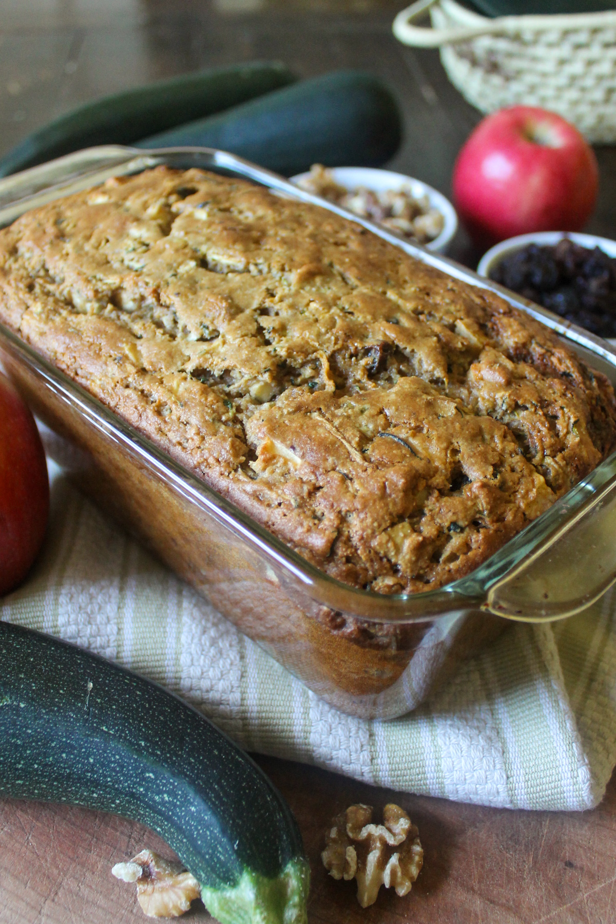 A loaf of Apple Zucchini Bread.